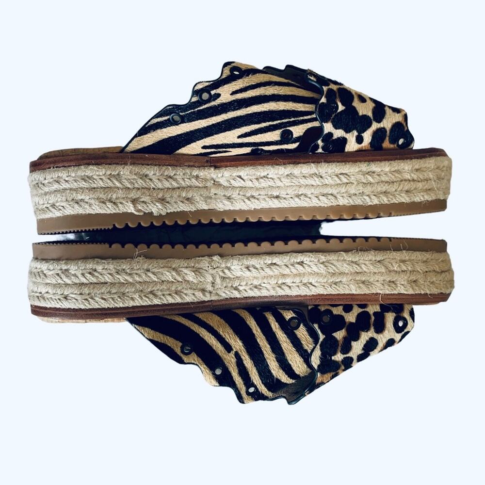 Antonio Melani | 6 Calf Hair Leopard Animal Print Slip On Shoes chunky - Picture 4 of 5